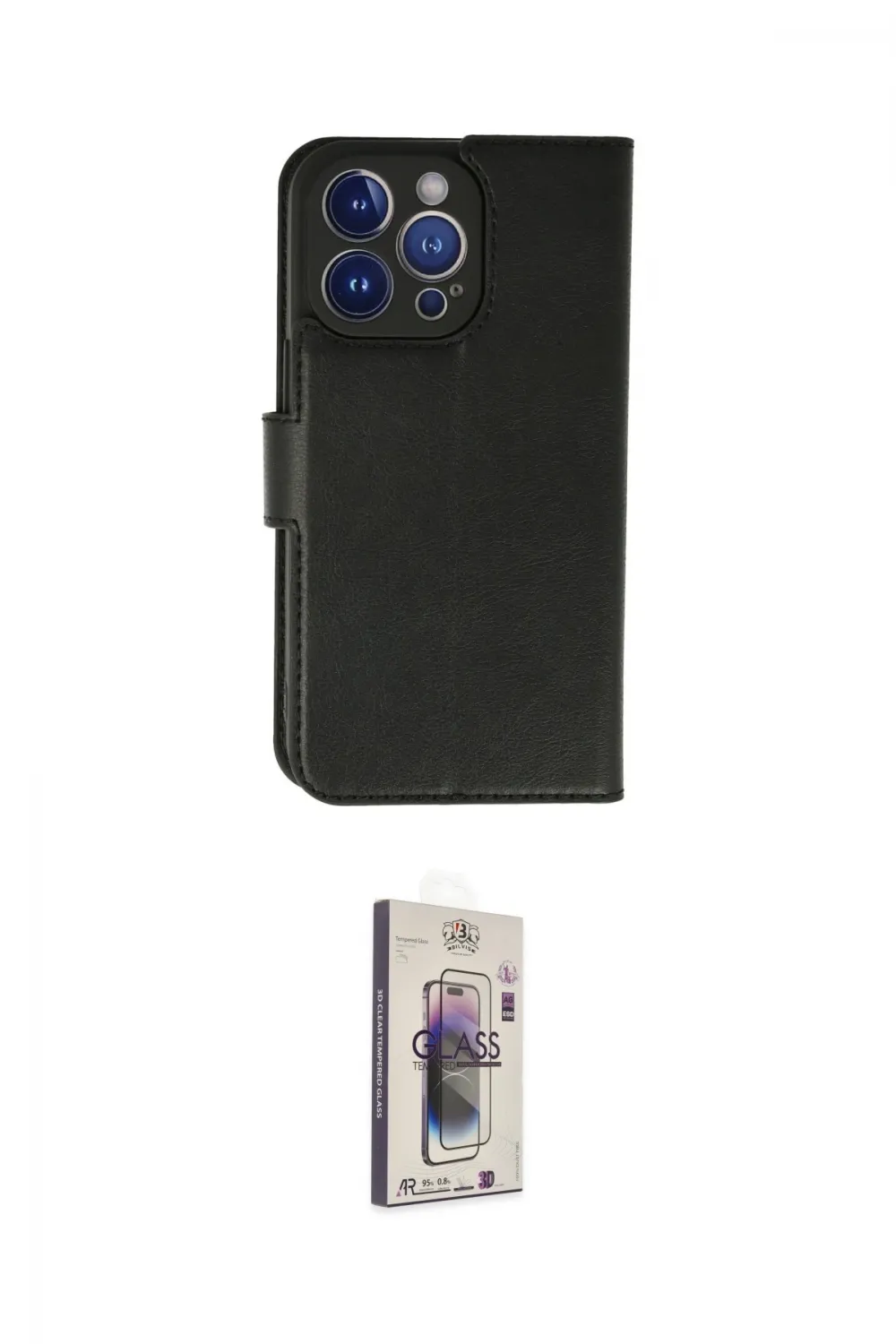 ieg™ iPhone 13 Pro Max Kılıf Siluet Işık Serisi - Siyah Bilvis 3D Cam Ekran Koruyucu
