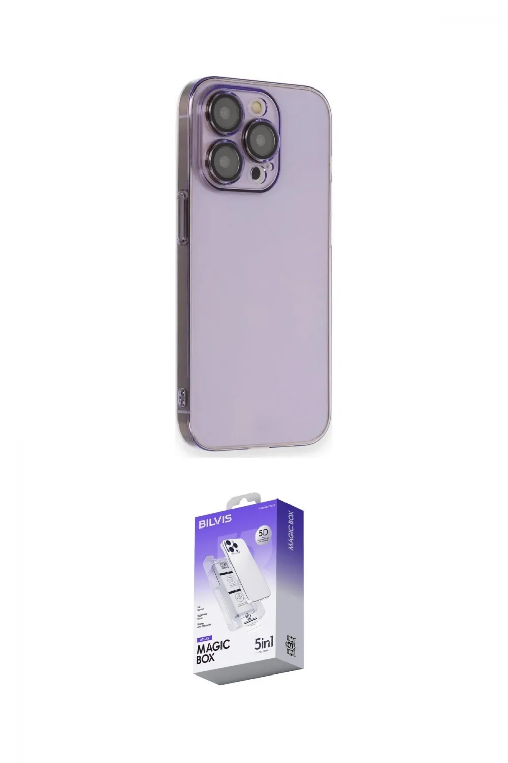 ieg™ iPhone 13 Pro Max Kılıf Siluet Minimal Özel Seri - Siyah Bilvis 5in1 3D Magic Cam Ekran Koruyucu