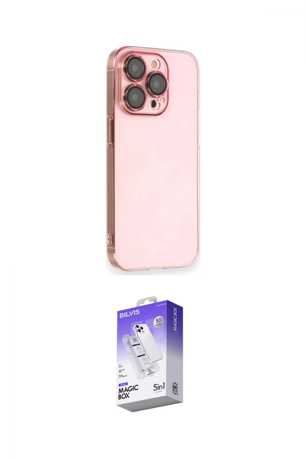 ieg™ iPhone 13 Pro Max Kılıf Siluet Minimal Özel Seri - Siyah Bilvis 5in1 3D Magic Cam Ekran Koruyucu