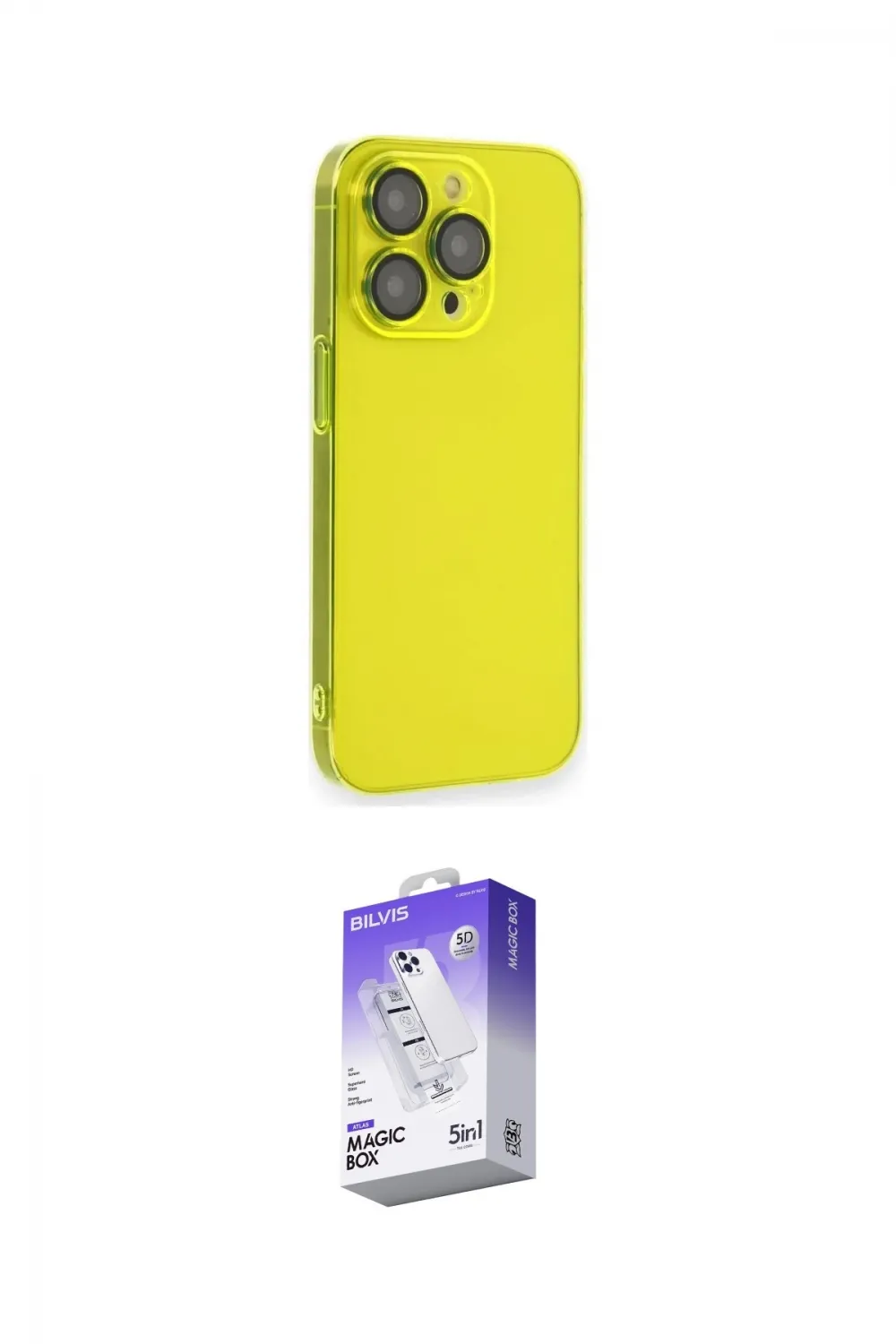 ieg™ iPhone 13 Pro Max Kılıf Siluet Minimal Özel Seri - Siyah Bilvis 5in1 3D Magic Cam Ekran Koruyucu