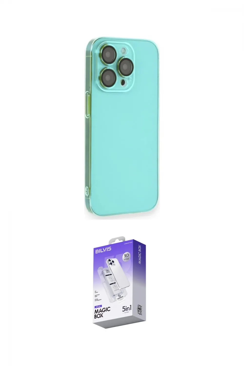 ieg™ iPhone 13 Pro Max Kılıf Siluet Minimal Özel Seri - Siyah Bilvis 5in1 3D Magic Cam Ekran Koruyucu