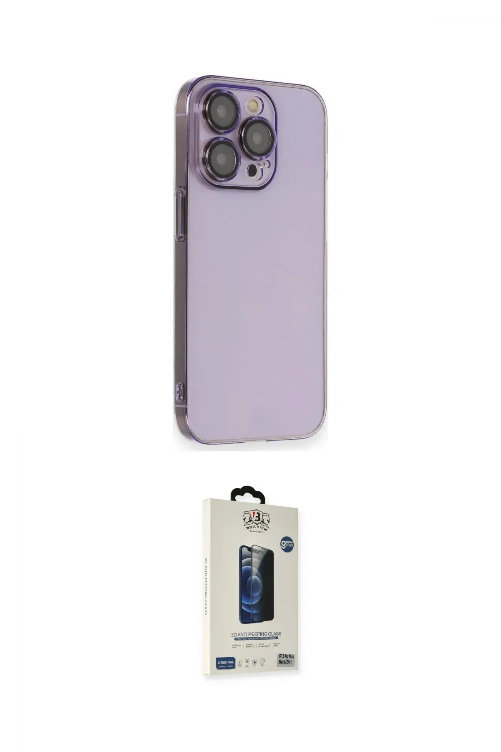 ieg™ iPhone 13 Pro Max Kılıf Siluet Minimal Özel Seri - Siyah Bilvis Hayalet Cam Ekran Koruyucu