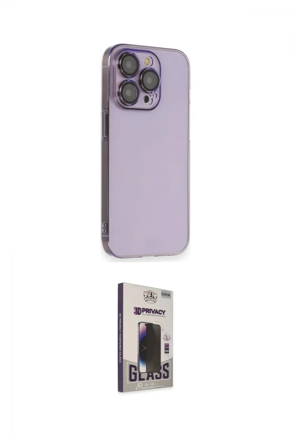 ieg™ iPhone 13 Pro Max Kılıf Siluet Minimal Özel Seri - Siyah Bilvis Hayalet Cam Ekran Koruyucu