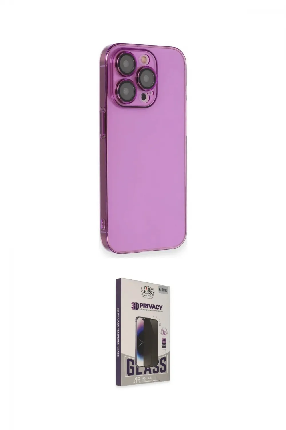 ieg™ iPhone 13 Pro Max Kılıf Siluet Minimal Özel Seri - Siyah Bilvis Hayalet Cam Ekran Koruyucu