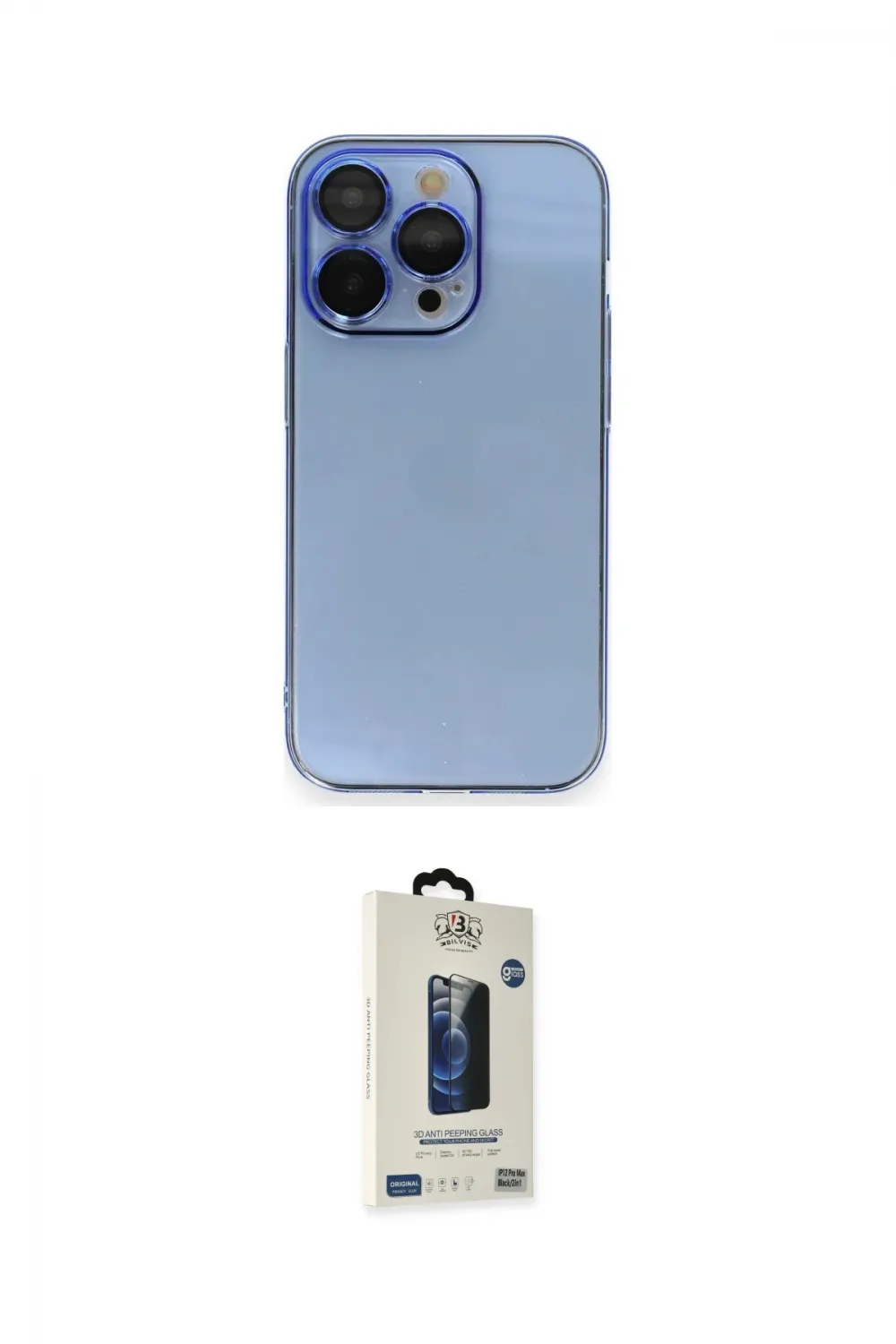 ieg™ iPhone 13 Pro Max Kılıf Siluet Minimal Özel Seri - Siyah Bilvis Hayalet Cam Ekran Koruyucu