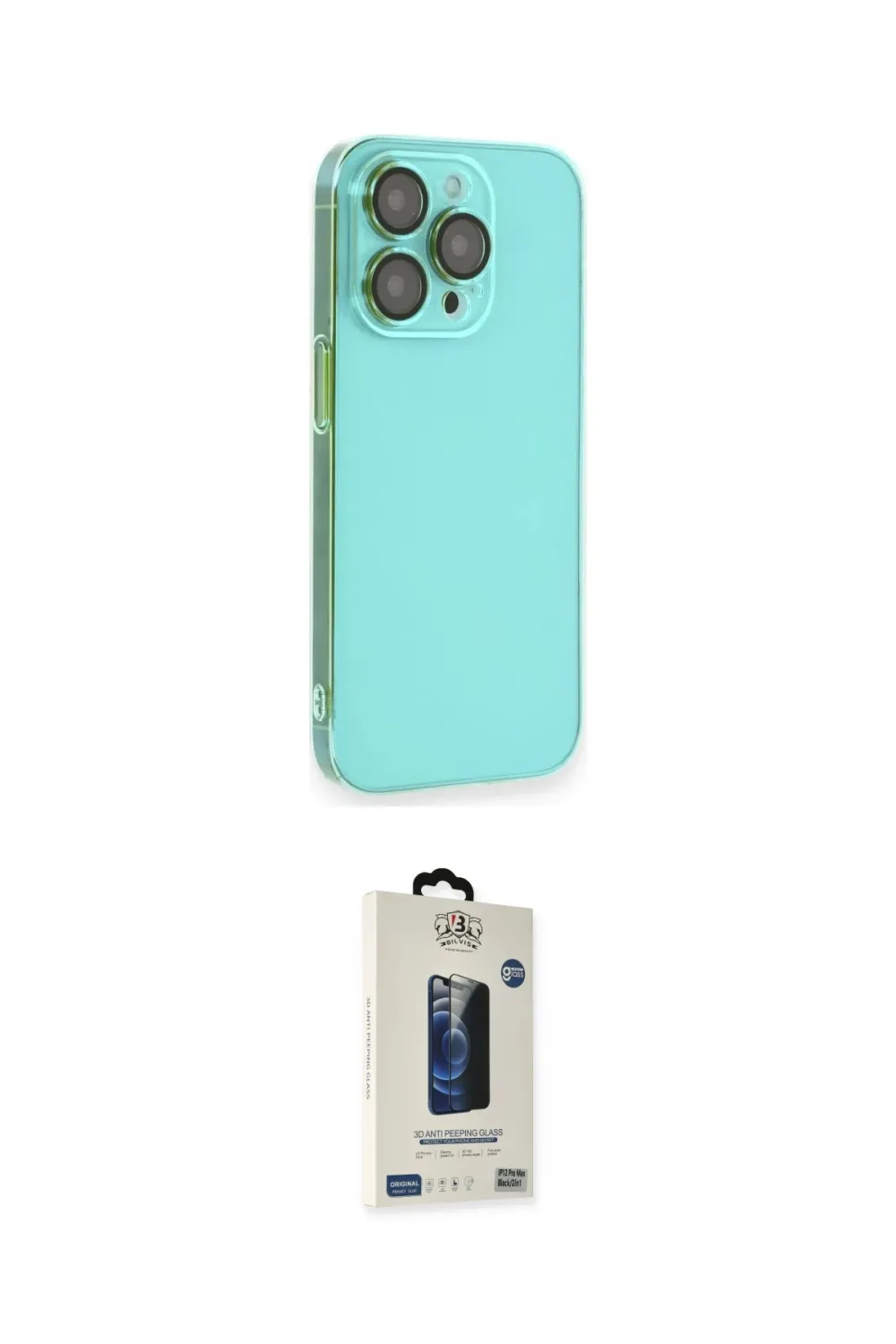 ieg™ iPhone 13 Pro Max Kılıf Siluet Minimal Özel Seri - Siyah Bilvis Hayalet Cam Ekran Koruyucu