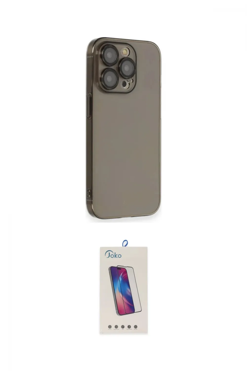 ieg™ iPhone 13 Pro Max Kılıf Siluet Minimal Özel Seri - Siyah Joko 5D Cam