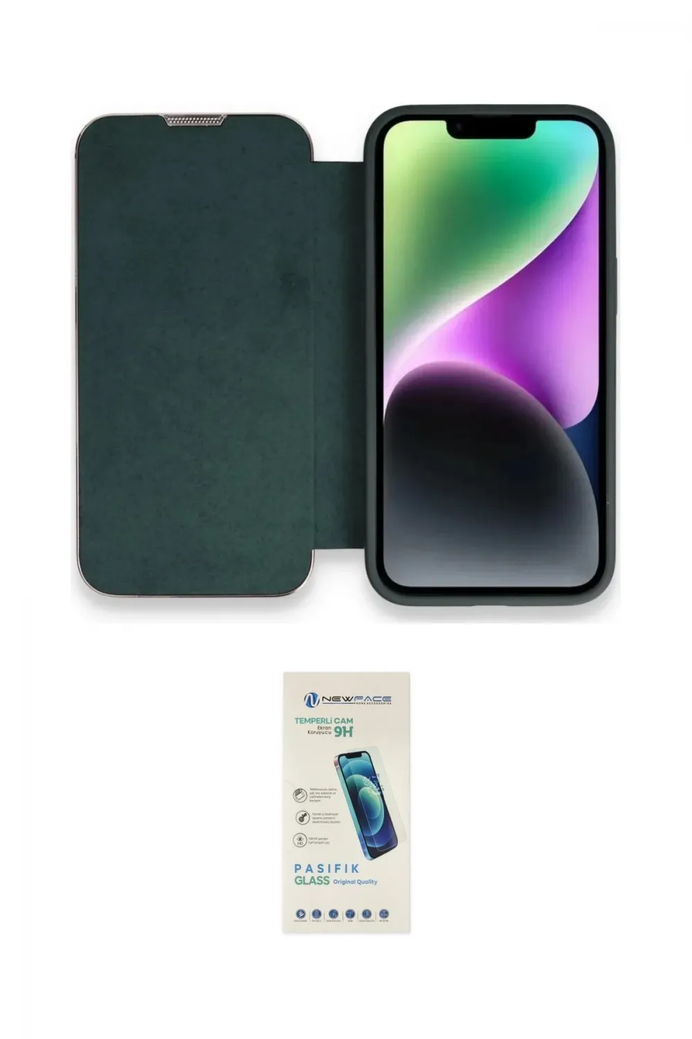 ieg™ iPhone 13 Pro Max Kılıf Siluet Minimal Serisi - Şeffaf Pasifik Cam Ekran Koruyucu