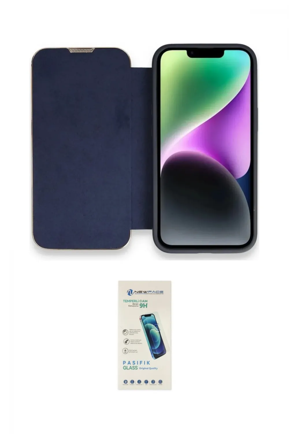 ieg™ iPhone 13 Pro Max Kılıf Siluet Minimal Serisi - Şeffaf Pasifik Cam Ekran Koruyucu