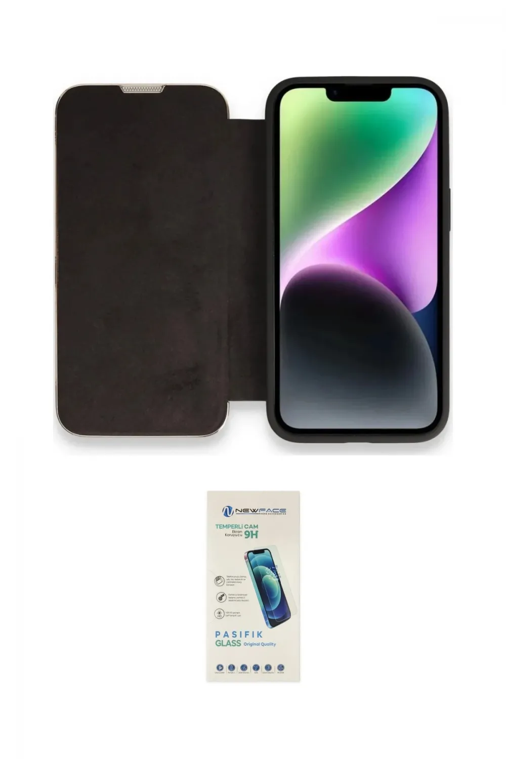 ieg™ iPhone 13 Pro Max Kılıf Siluet Minimal Serisi - Şeffaf Pasifik Cam Ekran Koruyucu