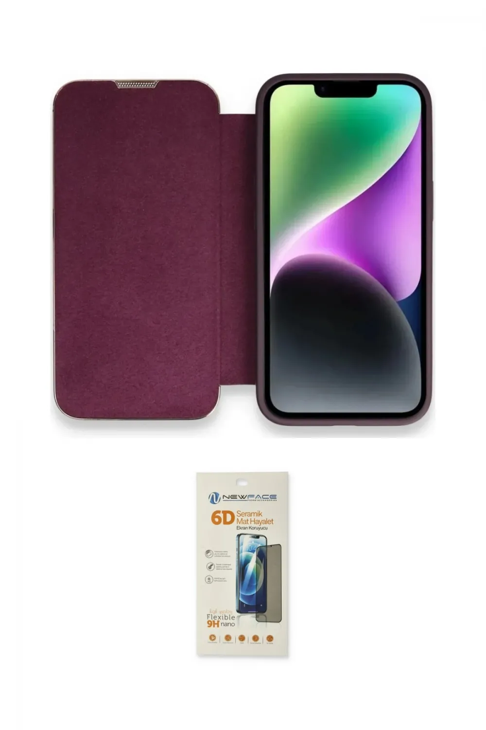 ieg™ iPhone 13 Pro Max Kılıf Siluet Minimal Serisi - Siyah 6D Mat Seramik Hayalet Nano Ekran Koruyucu