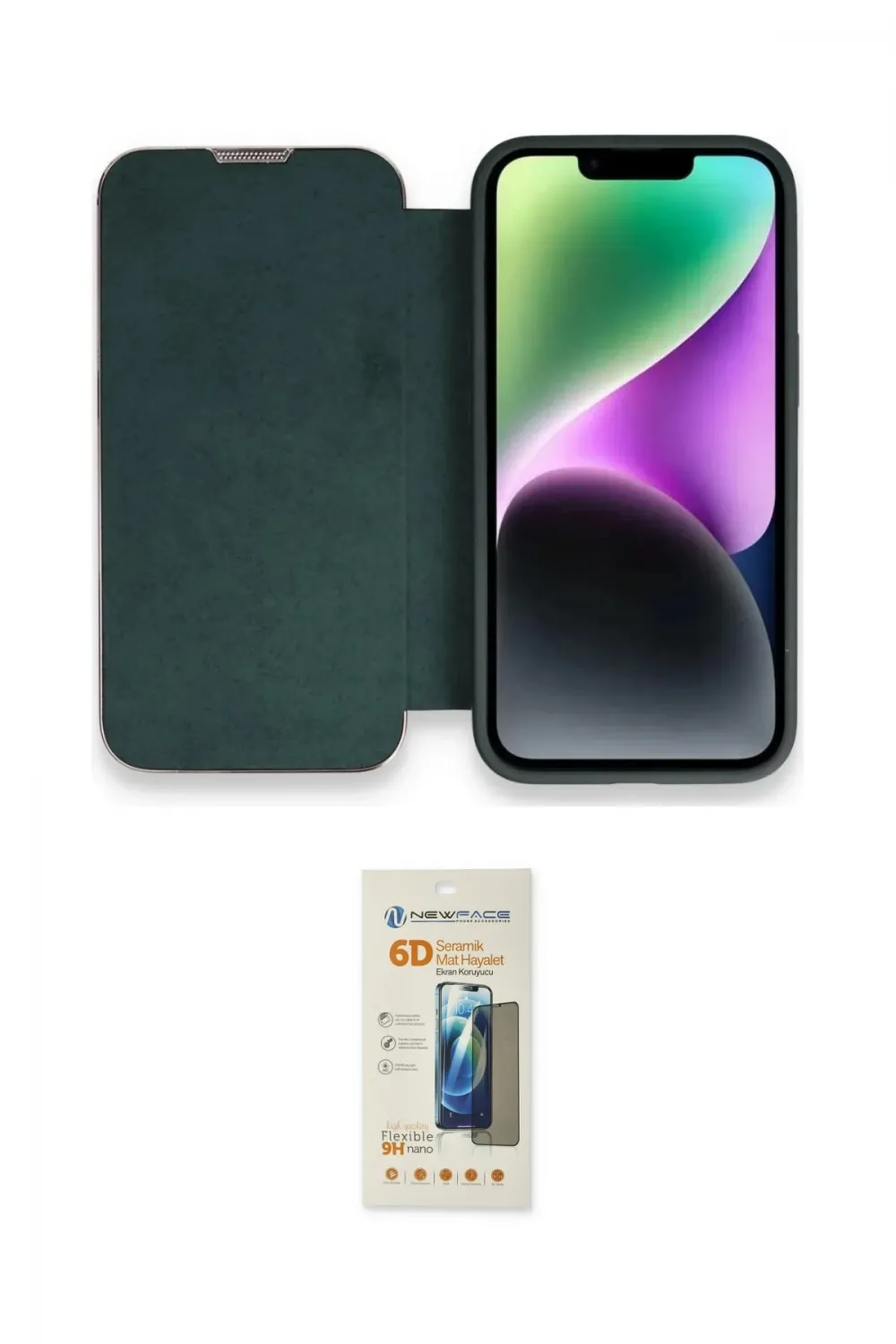 ieg™ iPhone 13 Pro Max Kılıf Siluet Minimal Serisi - Siyah 6D Mat Seramik Hayalet Nano Ekran Koruyucu