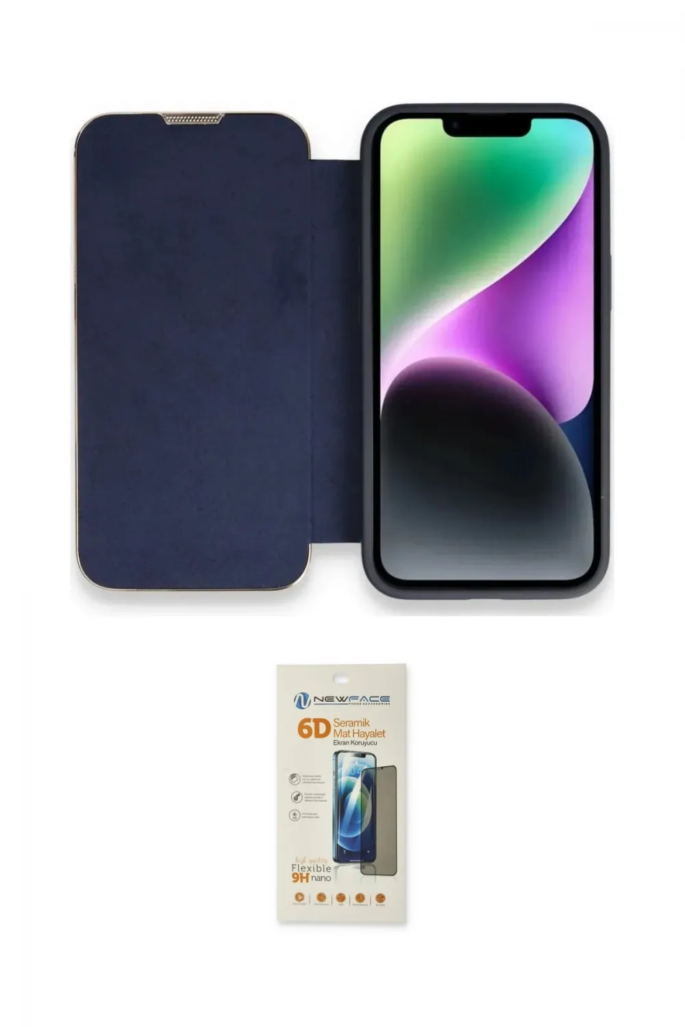 ieg™ iPhone 13 Pro Max Kılıf Siluet Minimal Serisi - Siyah 6D Mat Seramik Hayalet Nano Ekran Koruyucu