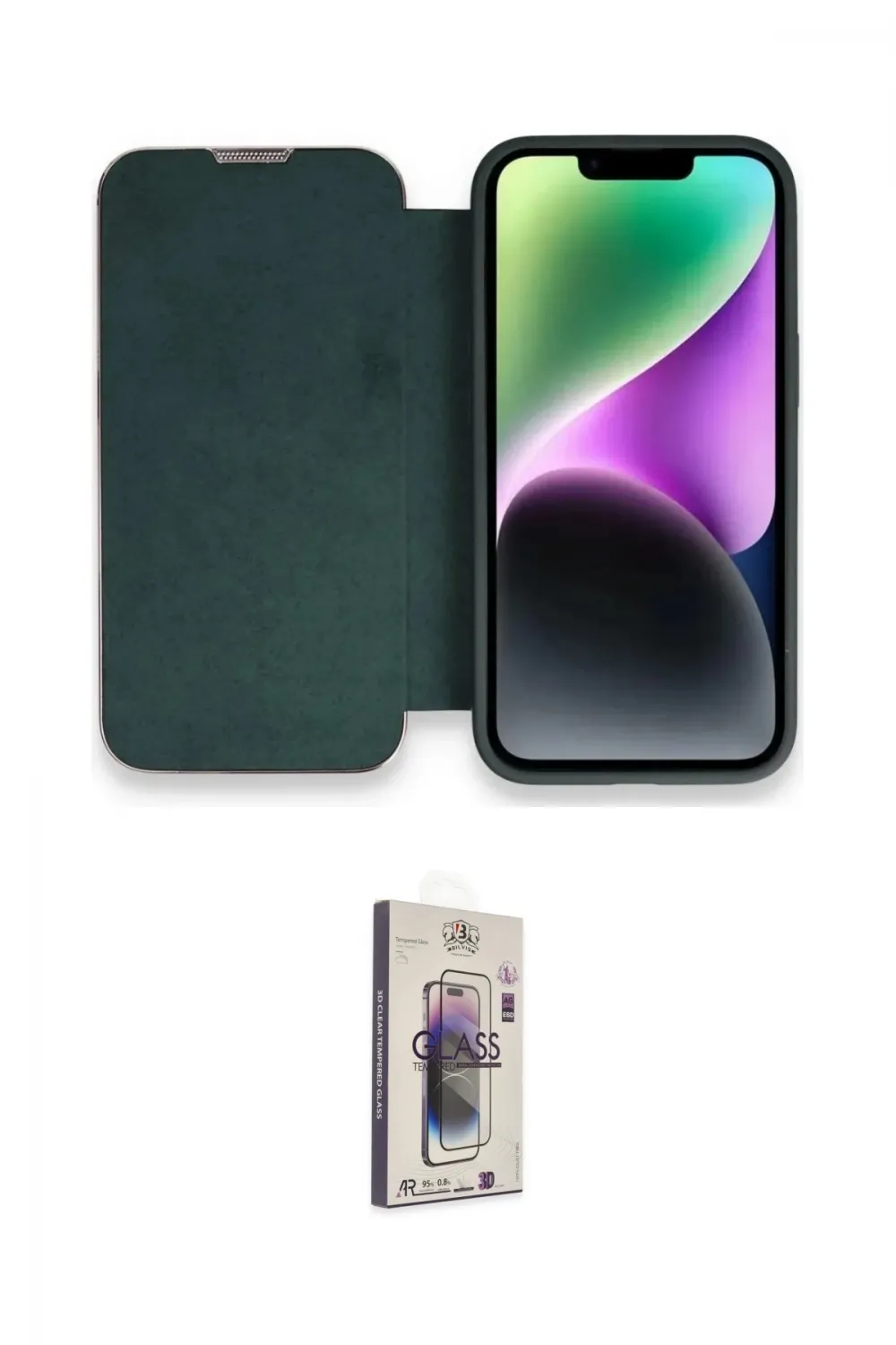 ieg™ iPhone 13 Pro Max Kılıf Siluet Minimal Serisi - Siyah Bilvis 3D Cam Ekran Koruyucu