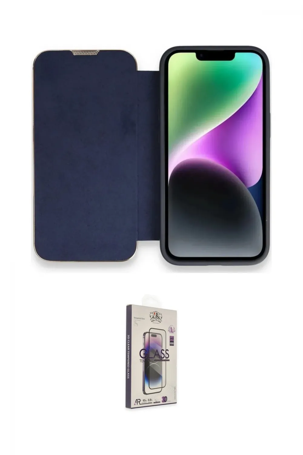 ieg™ iPhone 13 Pro Max Kılıf Siluet Minimal Serisi - Siyah Bilvis 3D Cam Ekran Koruyucu