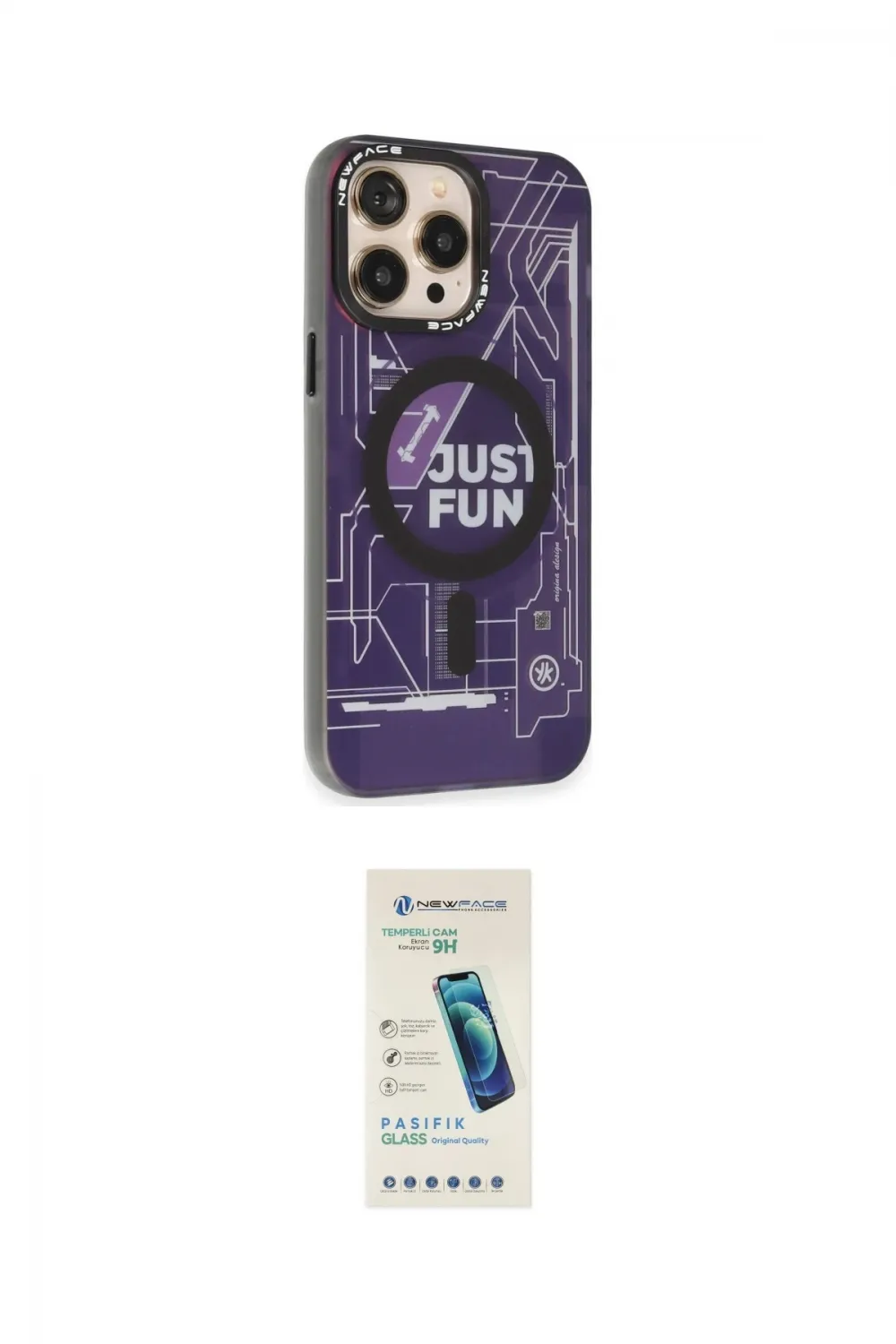 ieg™ iPhone 13 Pro Max Kılıf Siluet Modern Koleksiyonu - Şeffaf Pasifik Cam Ekran Koruyucu