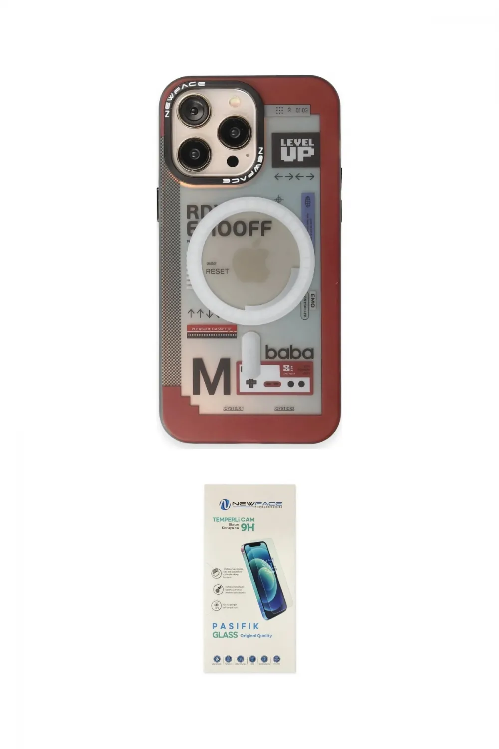 ieg™ iPhone 13 Pro Max Kılıf Siluet Modern Koleksiyonu - Şeffaf Pasifik Cam Ekran Koruyucu