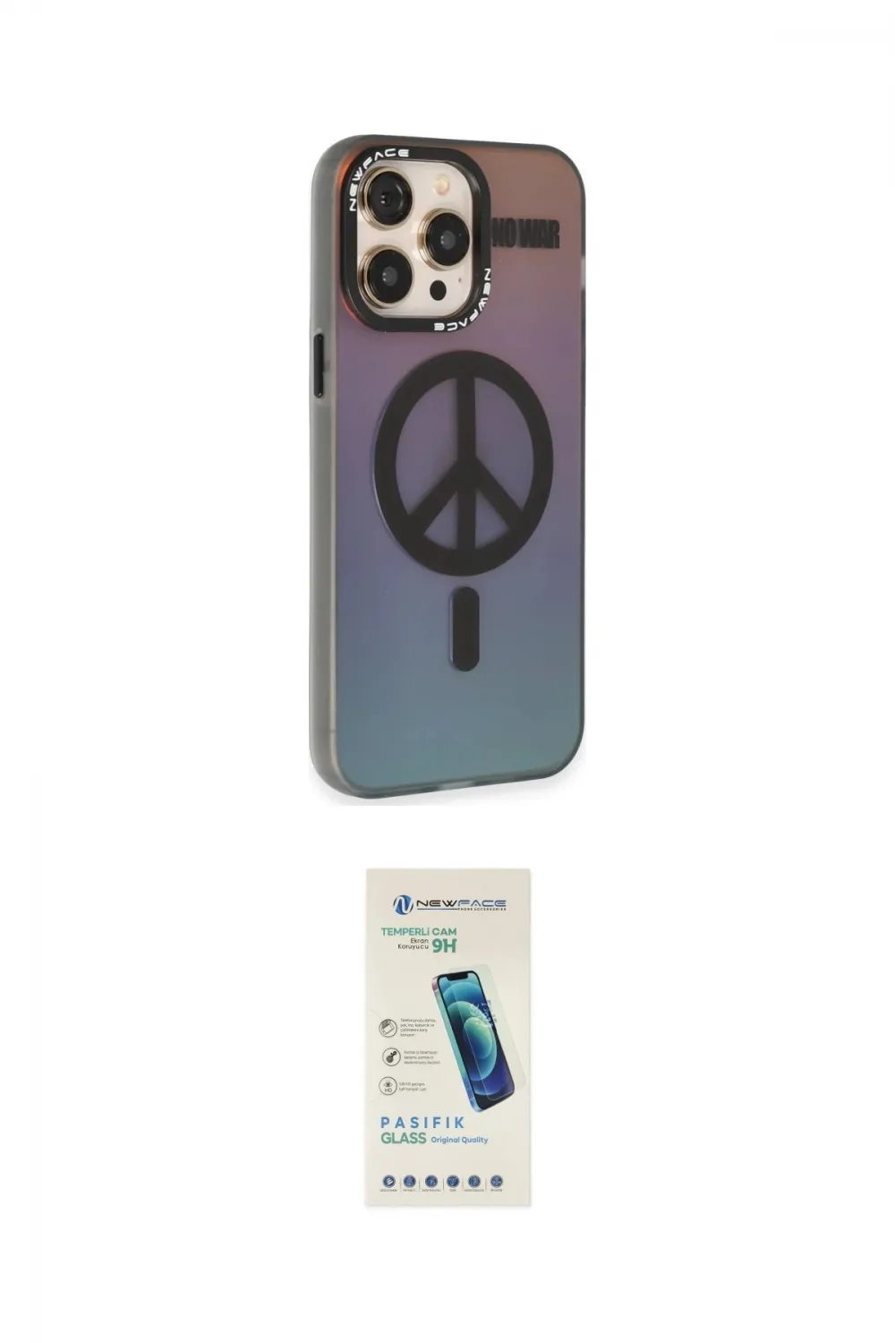 ieg™ iPhone 13 Pro Max Kılıf Siluet Modern Koleksiyonu - Şeffaf Pasifik Cam Ekran Koruyucu