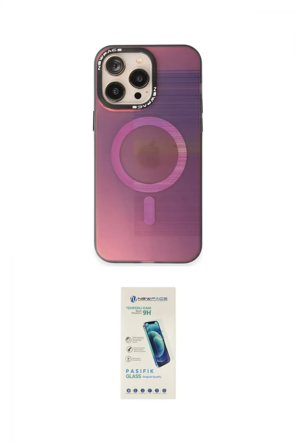 ieg™ iPhone 13 Pro Max Kılıf Siluet Modern Koleksiyonu - Şeffaf Pasifik Cam Ekran Koruyucu