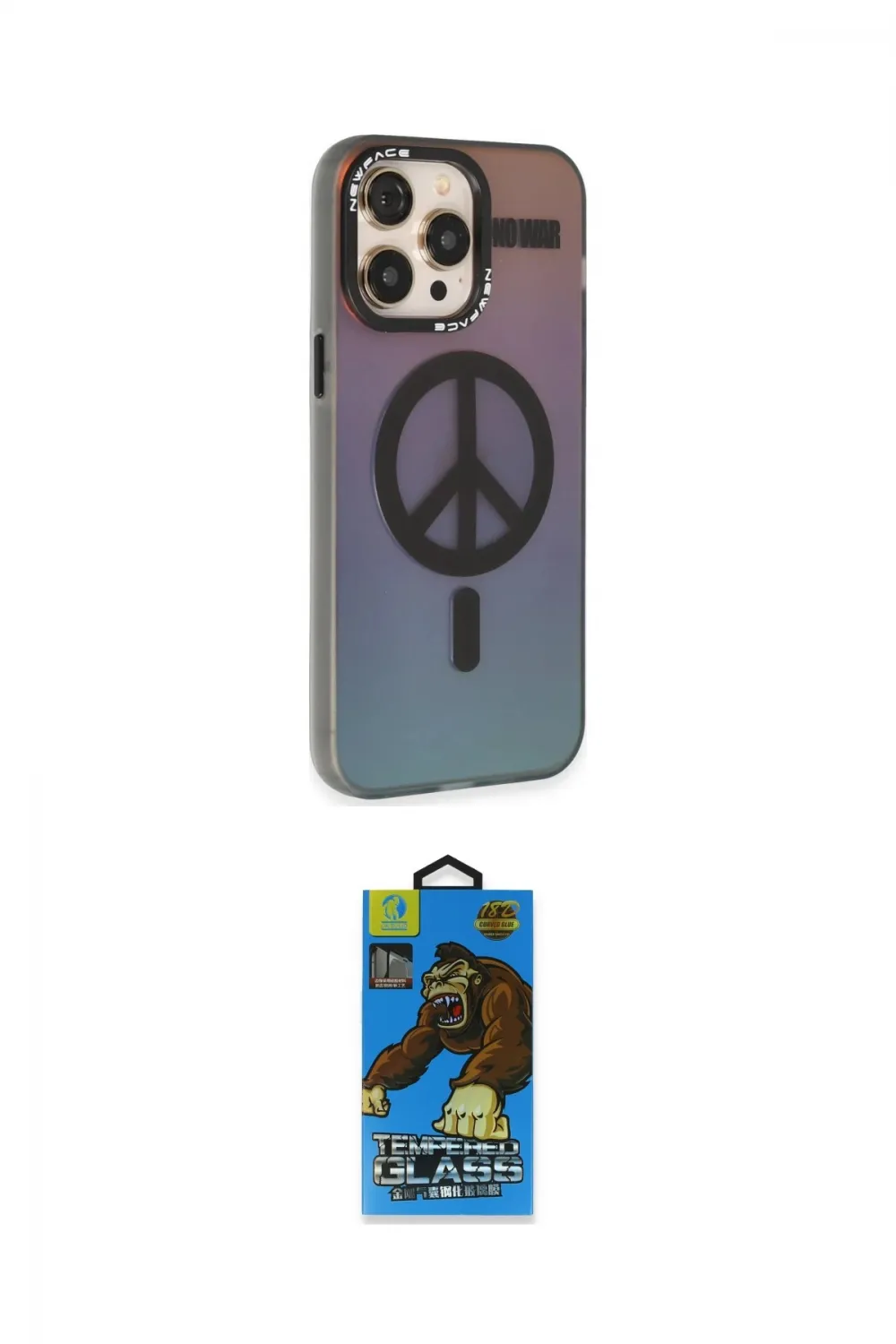 ieg™ iPhone 13 Pro Max Kılıf Siluet Modern Koleksiyonu - Siyah 18D Cam Ekran Koruyucu