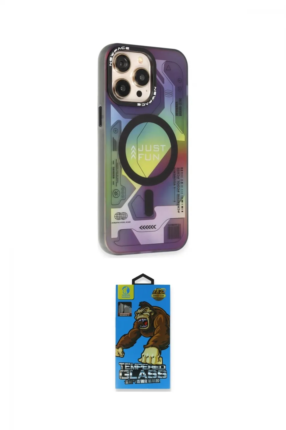 ieg™ iPhone 13 Pro Max Kılıf Siluet Modern Koleksiyonu - Siyah 18D Cam Ekran Koruyucu