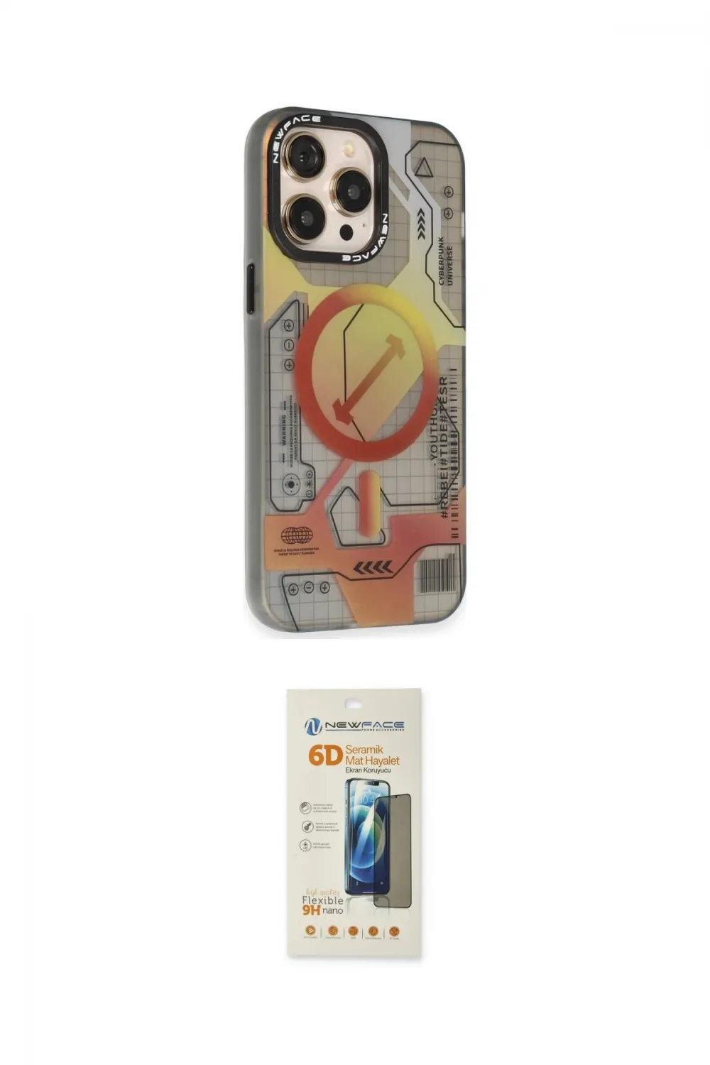 ieg™ iPhone 13 Pro Max Kılıf Siluet Modern Koleksiyonu - Siyah 6D Mat Seramik Hayalet Nano Ekran Koruyucu