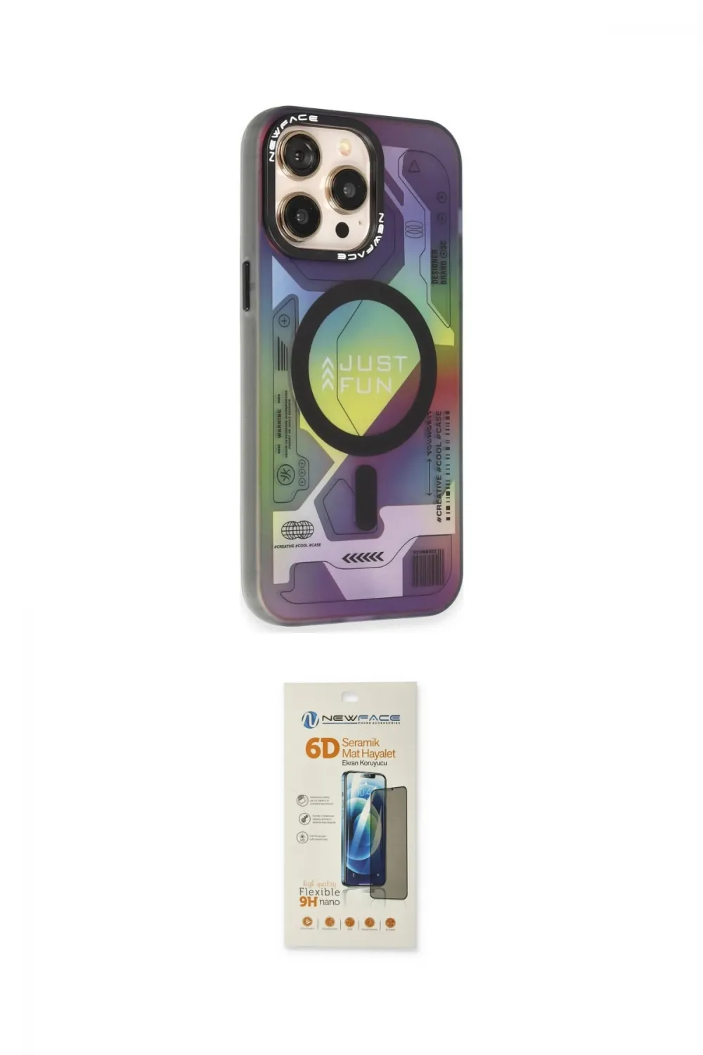 ieg™ iPhone 13 Pro Max Kılıf Siluet Modern Koleksiyonu - Siyah 6D Mat Seramik Hayalet Nano Ekran Koruyucu