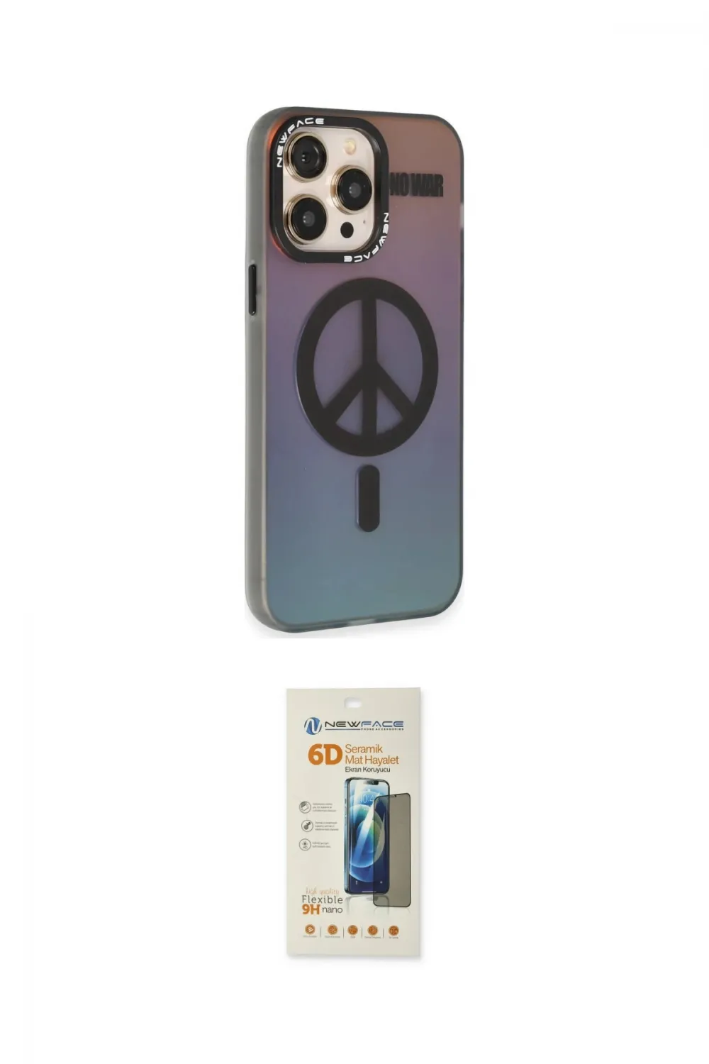 ieg™ iPhone 13 Pro Max Kılıf Siluet Modern Koleksiyonu - Siyah 6D Mat Seramik Hayalet Nano Ekran Koruyucu