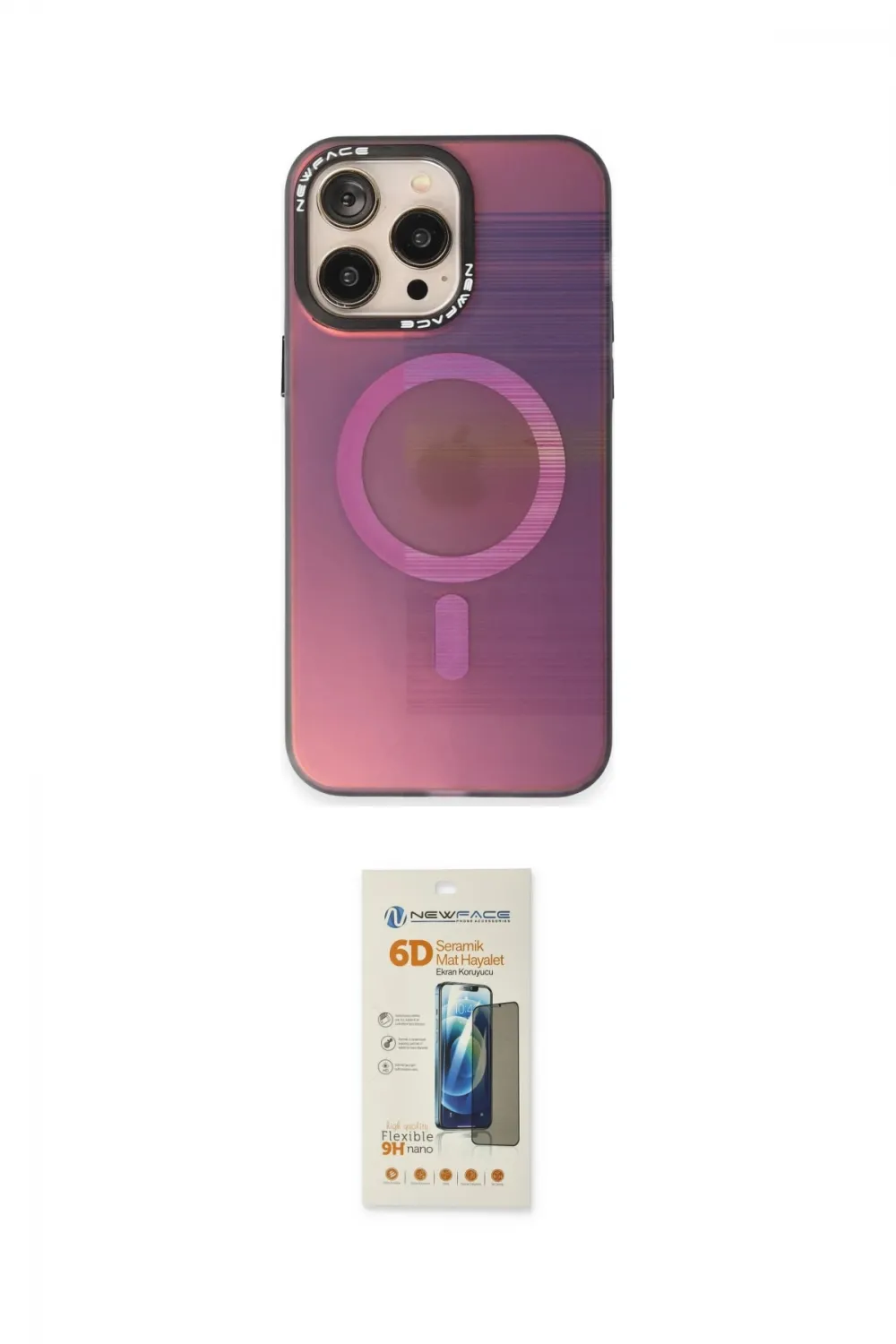 ieg™ iPhone 13 Pro Max Kılıf Siluet Modern Koleksiyonu - Siyah 6D Mat Seramik Hayalet Nano Ekran Koruyucu