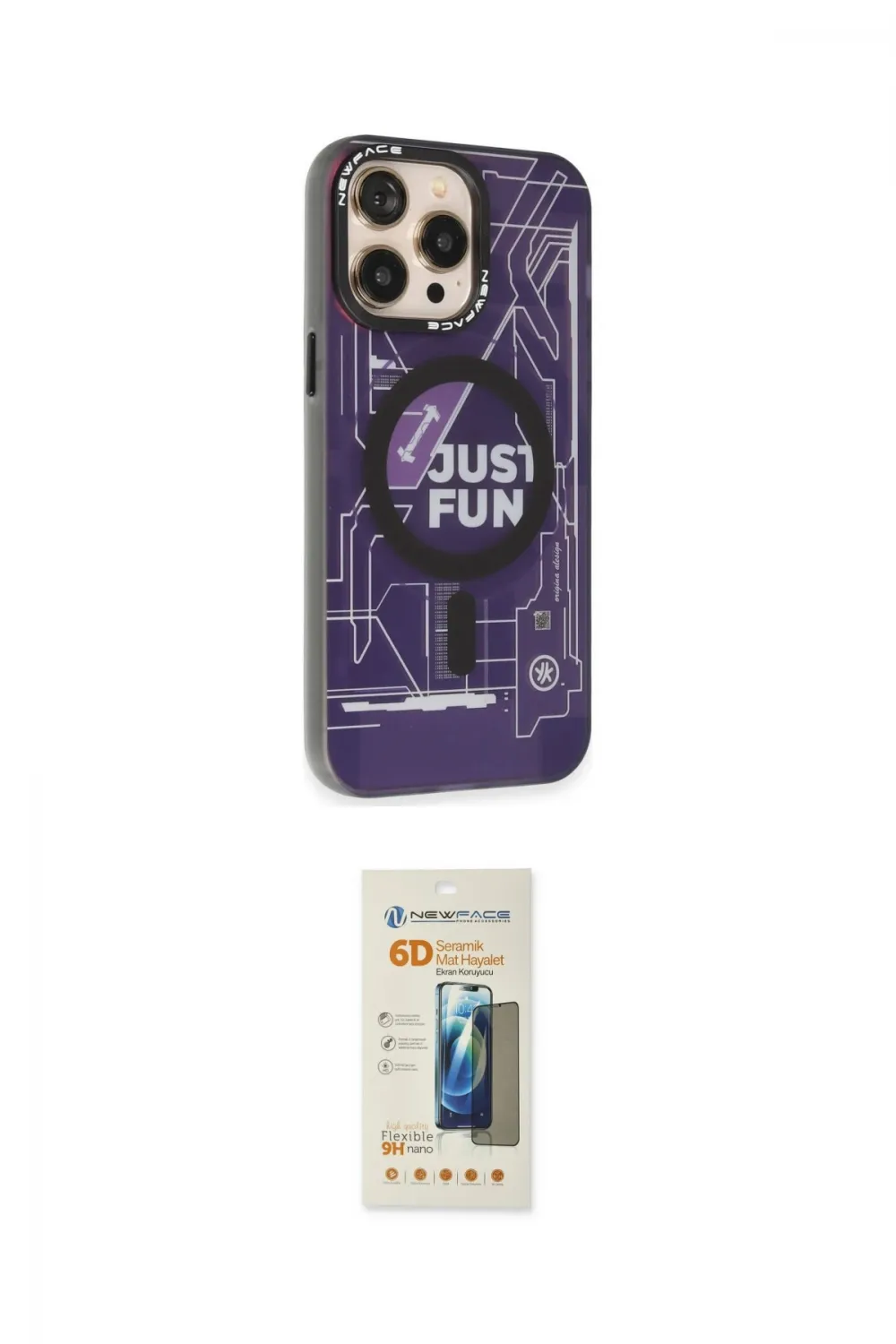 ieg™ iPhone 13 Pro Max Kılıf Siluet Modern Koleksiyonu - Siyah 6D Mat Seramik Hayalet Nano Ekran Koruyucu
