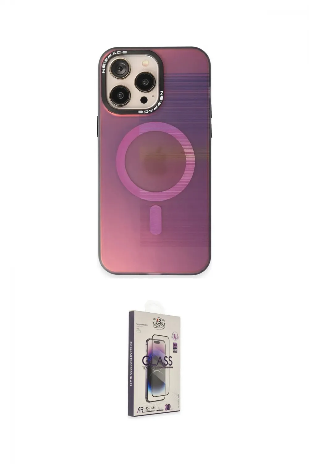 ieg™ iPhone 13 Pro Max Kılıf Siluet Modern Koleksiyonu - Siyah Bilvis 3D Cam Ekran Koruyucu