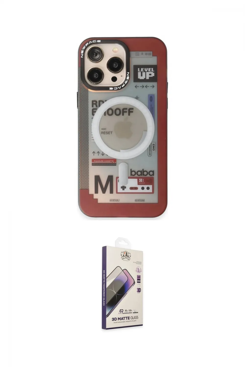 ieg™ iPhone 13 Pro Max Kılıf Siluet Modern Koleksiyonu - Siyah Bilvis 3D Mat Cam Ekran Koruyucu