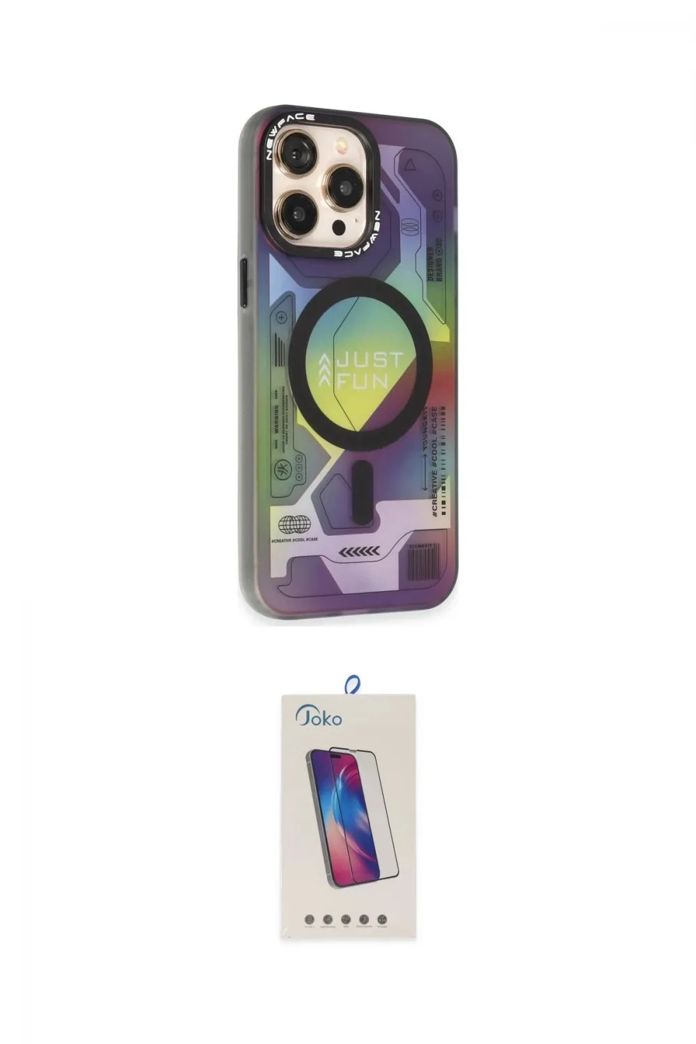 ieg™ iPhone 13 Pro Max Kılıf Siluet Modern Koleksiyonu - Siyah Joko 5D Cam