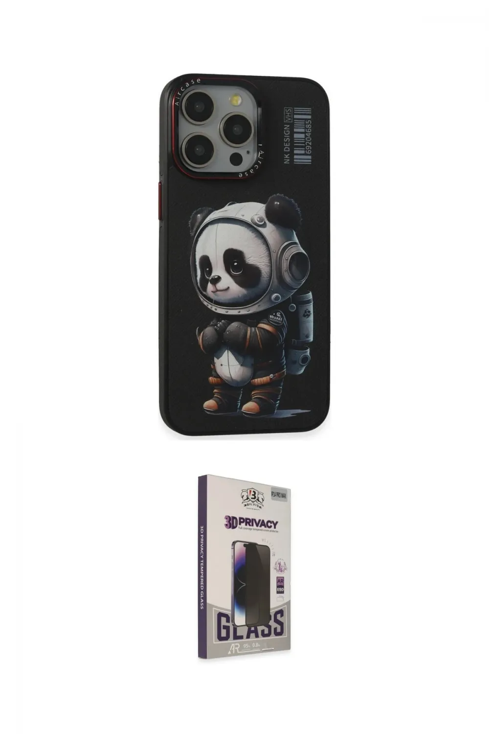 ieg™ iPhone 13 Pro Max Kılıf Siluet Modern Özel Seri - Siyah Bilvis Hayalet Cam Ekran Koruyucu