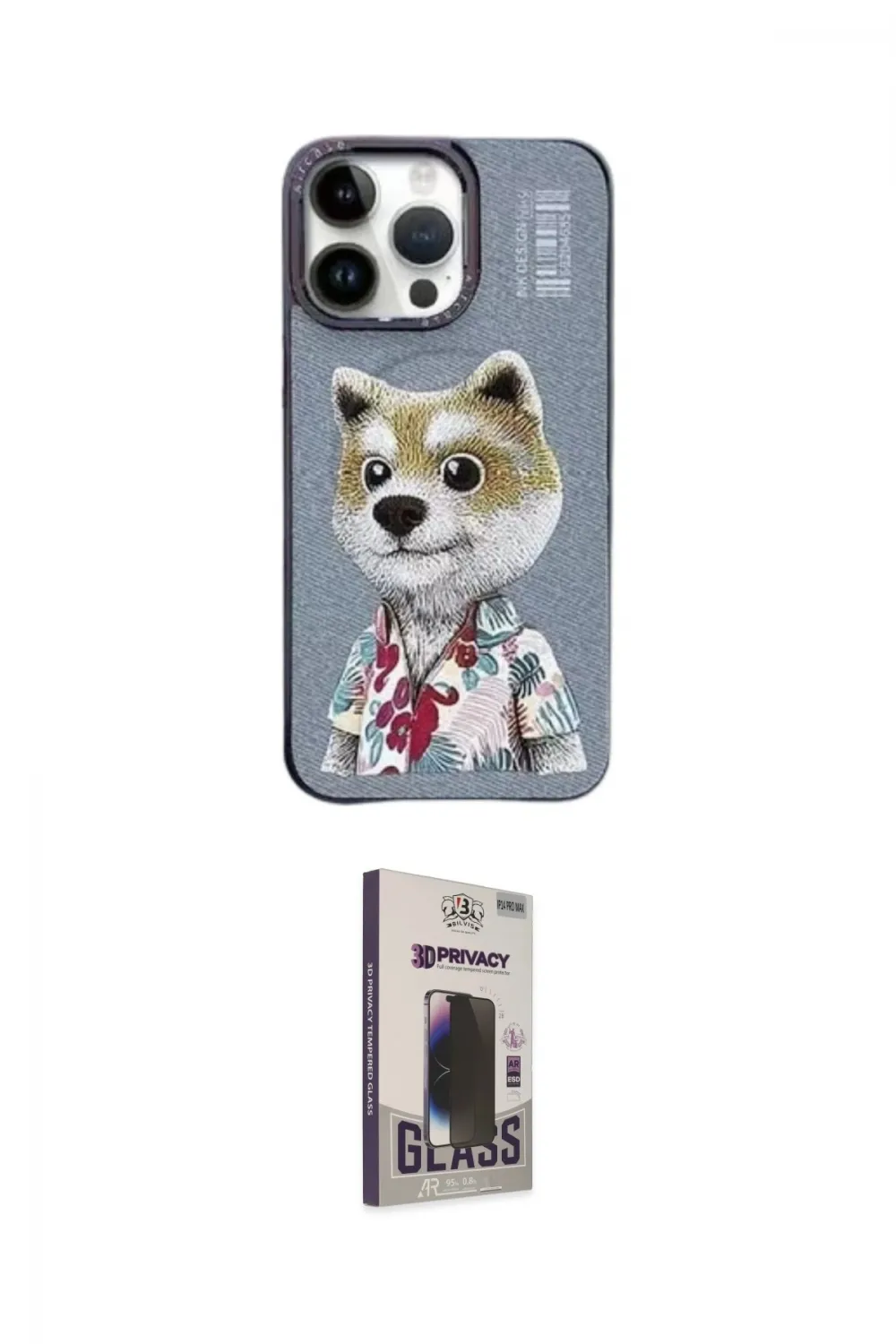 ieg™ iPhone 13 Pro Max Kılıf Siluet Modern Özel Seri - Siyah Bilvis Hayalet Cam Ekran Koruyucu