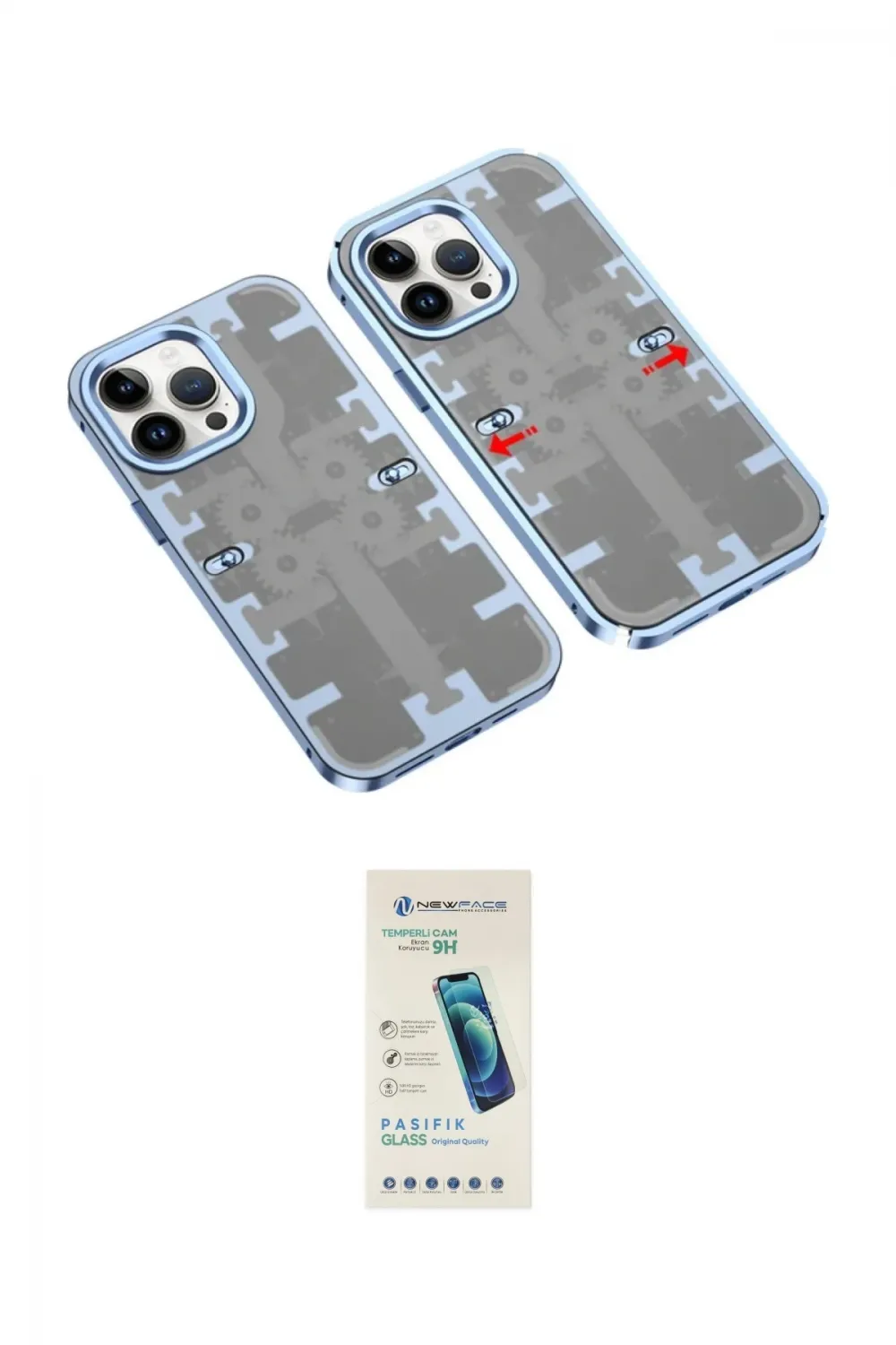 ieg™ iPhone 13 Pro Max Kılıf Ufuk Doku Prime - Şeffaf Pasifik Cam Ekran Koruyucu