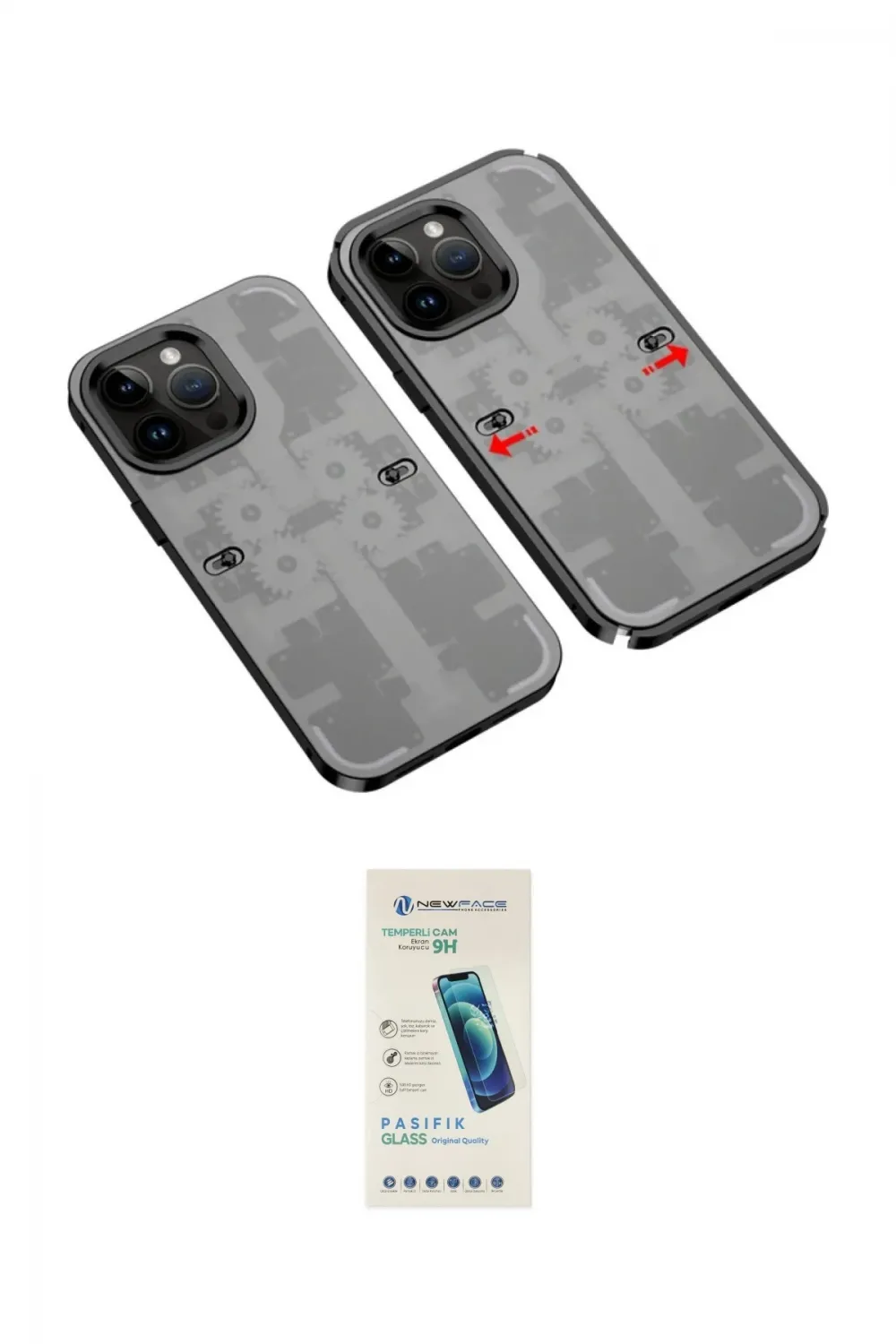 ieg™ iPhone 13 Pro Max Kılıf Ufuk Doku Prime - Şeffaf Pasifik Cam Ekran Koruyucu