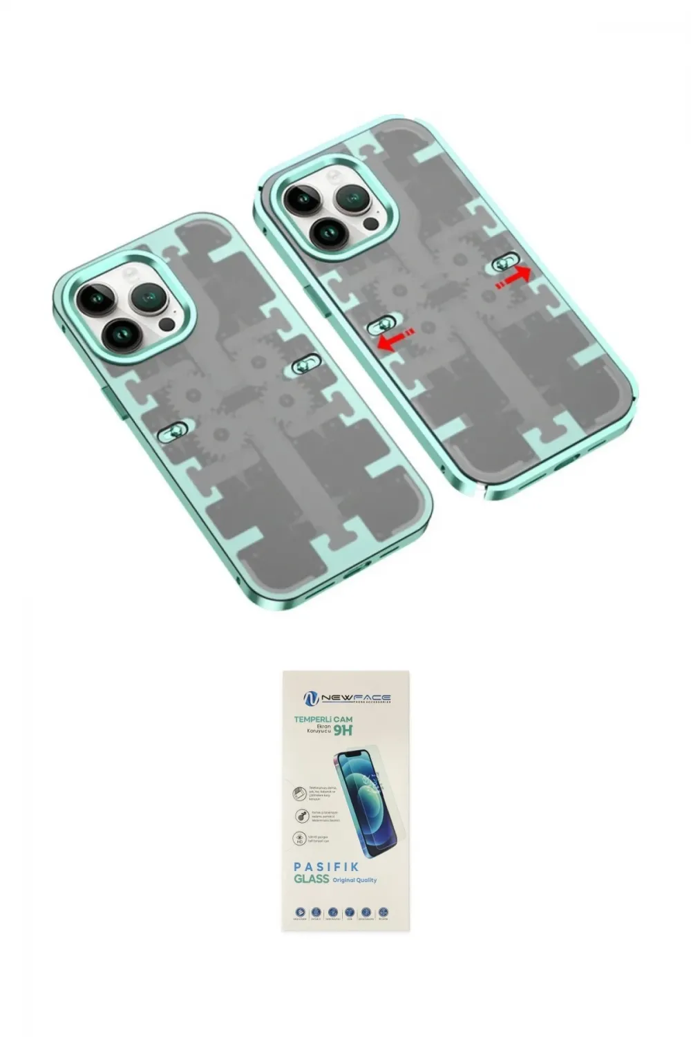 ieg™ iPhone 13 Pro Max Kılıf Ufuk Doku Prime - Şeffaf Pasifik Cam Ekran Koruyucu