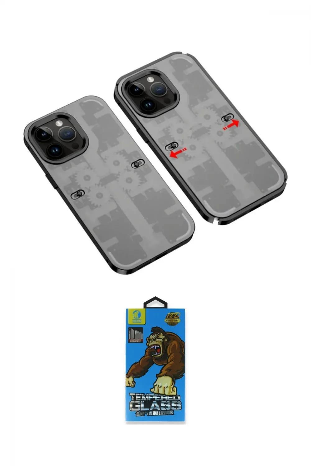 ieg™ iPhone 13 Pro Max Kılıf Ufuk Doku Prime - Siyah 18D Cam Ekran Koruyucu