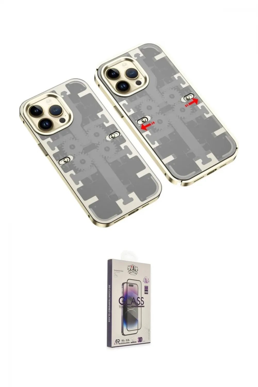 ieg™ iPhone 13 Pro Max Kılıf Ufuk Doku Prime - Siyah Bilvis 3D Cam Ekran Koruyucu