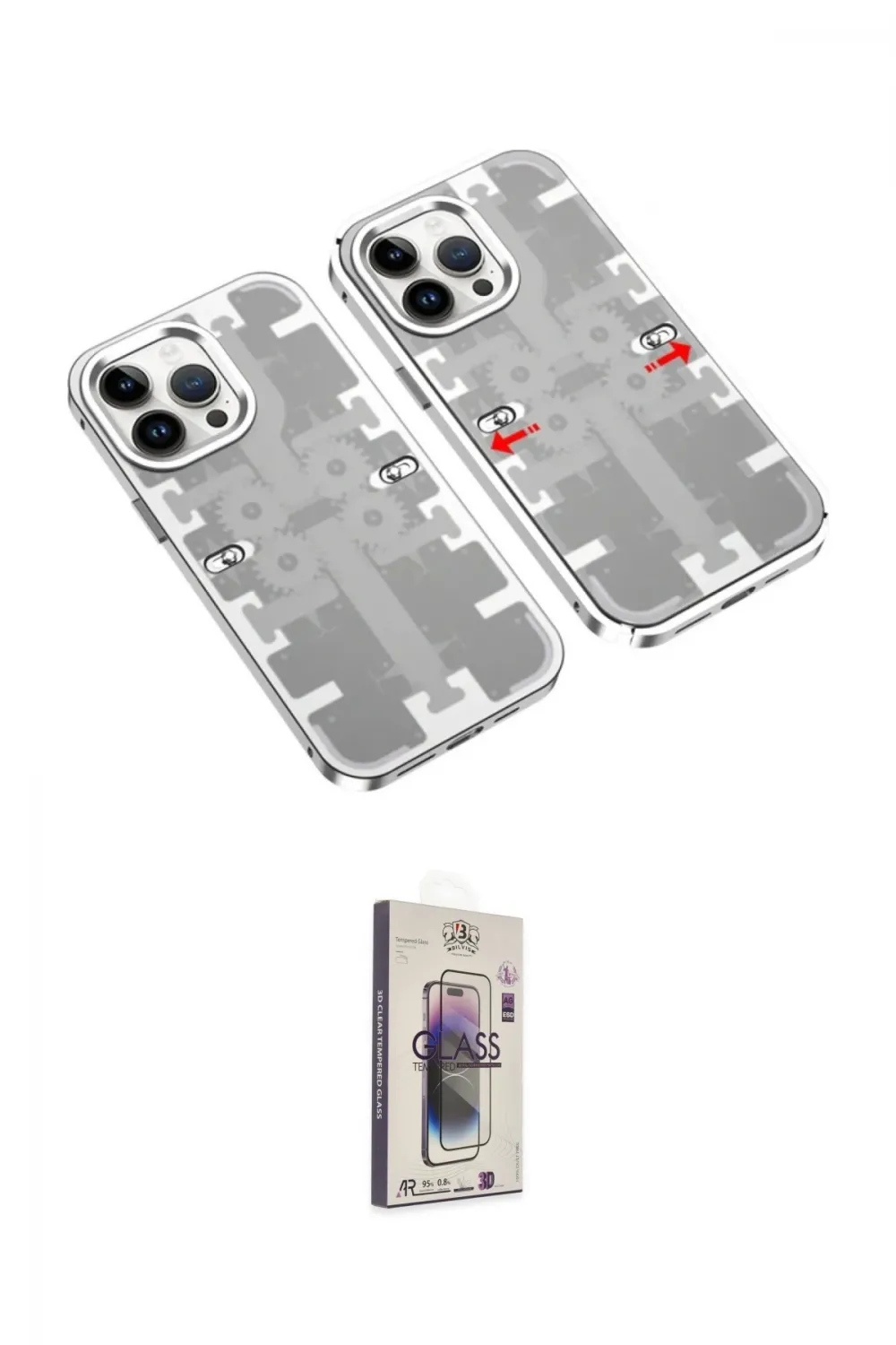 ieg™ iPhone 13 Pro Max Kılıf Ufuk Doku Prime - Siyah Bilvis 3D Cam Ekran Koruyucu