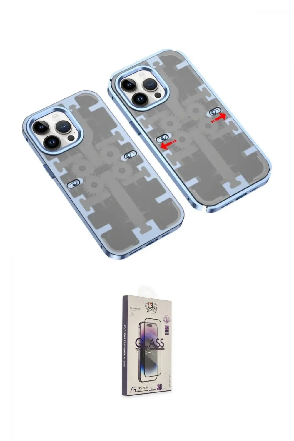 ieg™ iPhone 13 Pro Max Kılıf Ufuk Doku Prime - Siyah Bilvis 3D Cam Ekran Koruyucu
