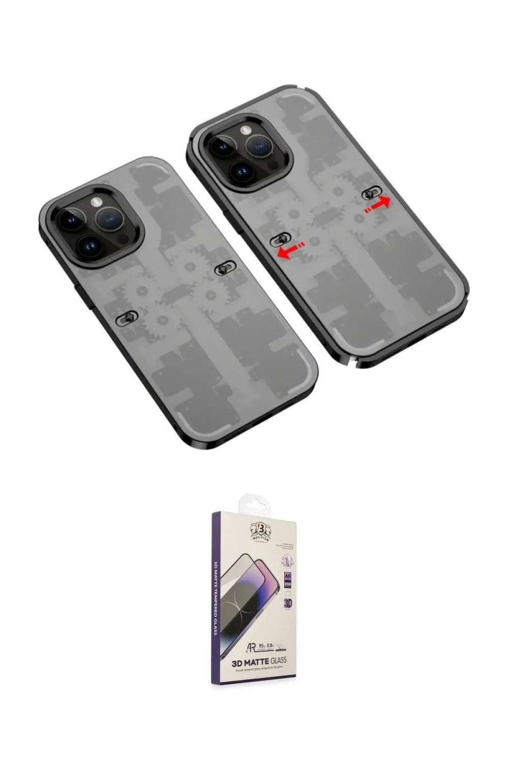 ieg™ iPhone 13 Pro Max Kılıf Ufuk Doku Prime - Siyah Bilvis 3D Mat Cam Ekran Koruyucu