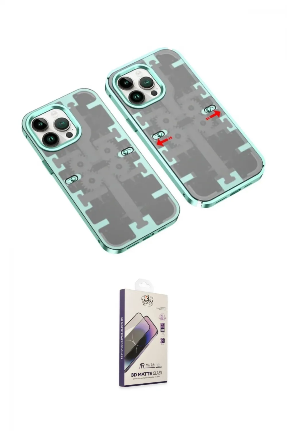 ieg™ iPhone 13 Pro Max Kılıf Ufuk Doku Prime - Siyah Bilvis 3D Mat Cam Ekran Koruyucu