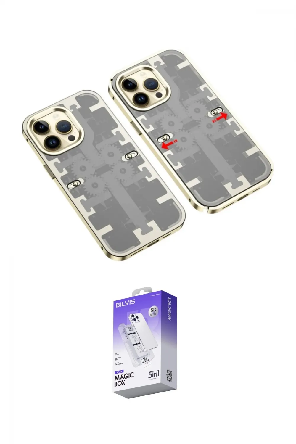ieg™ iPhone 13 Pro Max Kılıf Ufuk Doku Prime - Siyah Bilvis 5in1 3D Magic Cam Ekran Koruyucu