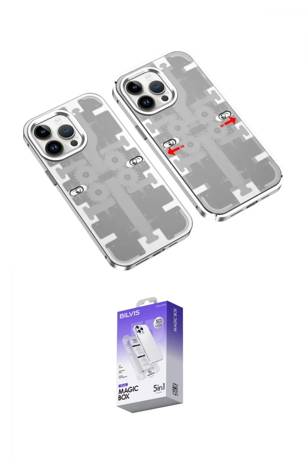 ieg™ iPhone 13 Pro Max Kılıf Ufuk Doku Prime - Siyah Bilvis 5in1 3D Magic Cam Ekran Koruyucu
