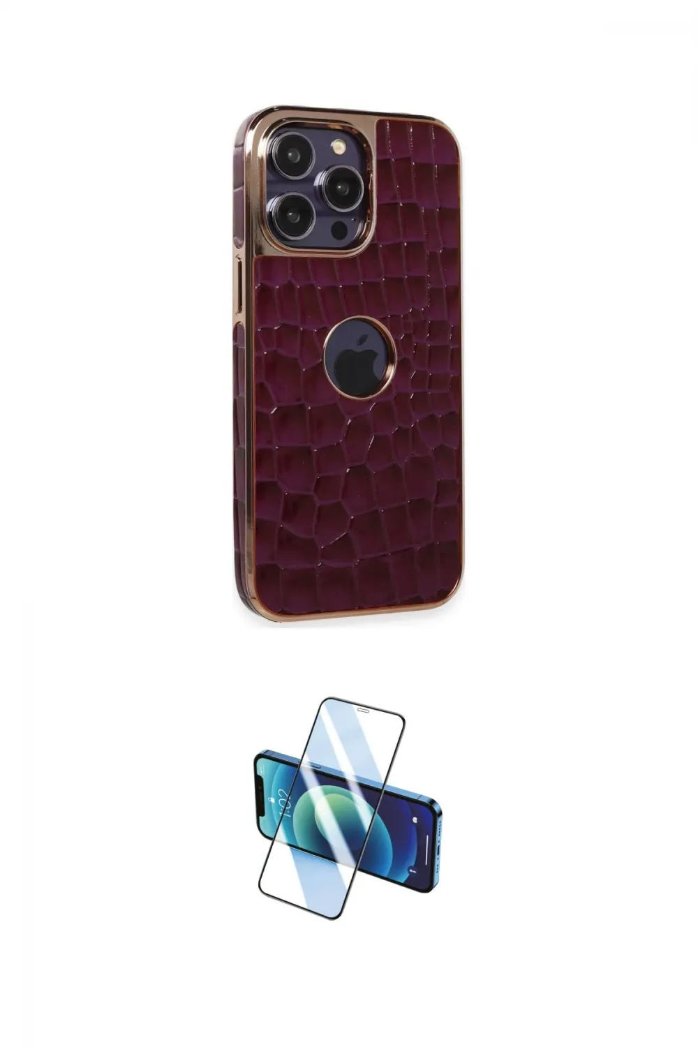 ieg™ iPhone 13 Pro Max Kılıf Ufuk Form Prime - Siyah 3D Antistatik Cam Ekran Koruyucu