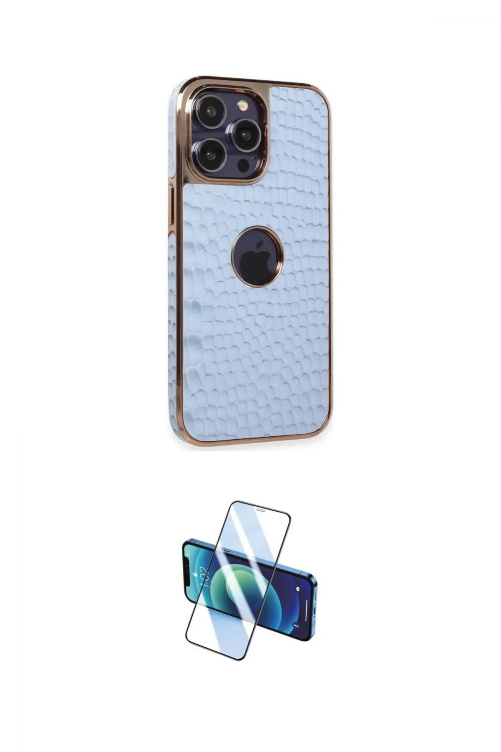 ieg™ iPhone 13 Pro Max Kılıf Ufuk Form Prime - Siyah 3D Antistatik Cam Ekran Koruyucu