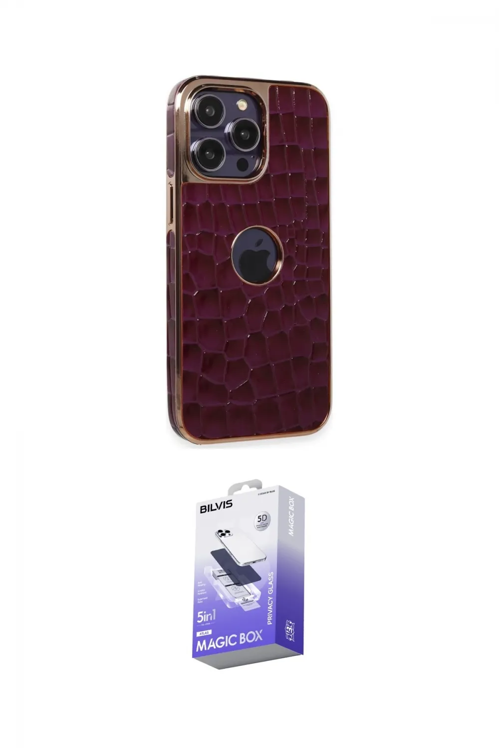 ieg™ iPhone 13 Pro Max Kılıf Ufuk Form Prime - Siyah Bilvis 5in1 5D Magic Hayalet Cam Ekran Koruyucu