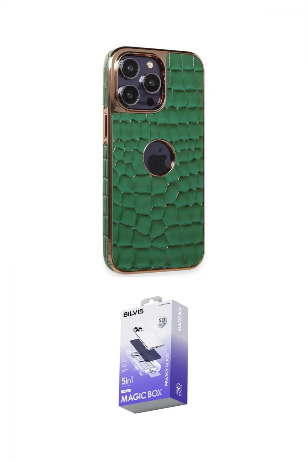 ieg™ iPhone 13 Pro Max Kılıf Ufuk Form Prime - Siyah Bilvis 5in1 5D Magic Hayalet Cam Ekran Koruyucu